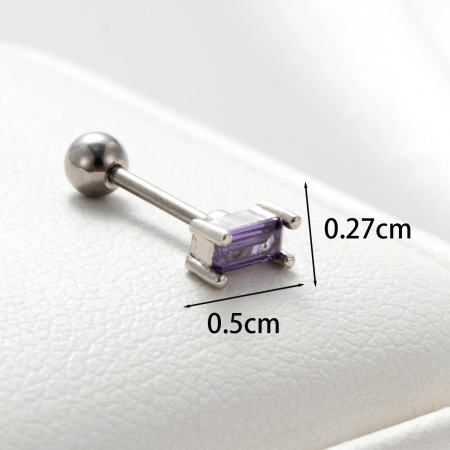 Boucles d'oreilles piercing femme Simple Series Classic Geometric en acier titane sans placage, ornées de zircon 2