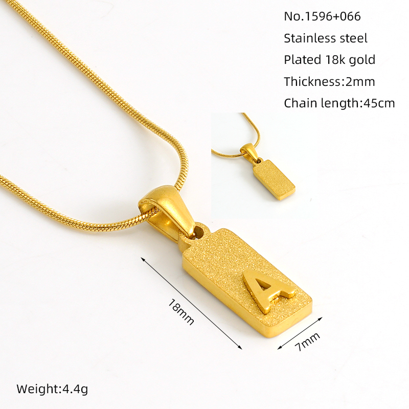 Collier Avec Pendentif Unisexe En Acier Inoxydable Plaqué Or , Style Hip-Pop/Rock, Série Simple, 1 Pièce Image9