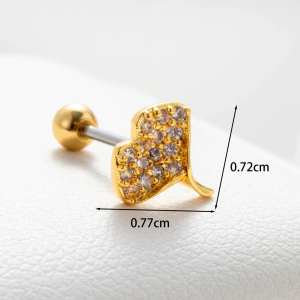 Boucles D'Oreilles Piercing Femme Simple Series Classic Plant En Cuivre Sans Placage, Ornées De Zircon. h5 Image4