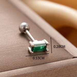 Boucles D'Oreilles Piercing Femme Simple Series Classic Heart En Acier Titane Sans Placage, Ornées De Zircon. h5 Image4