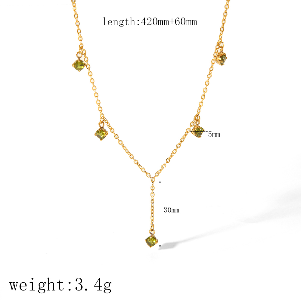 Collier Chaîne Géométrique En Acier Inoxydable Plaqué Or , Série Simple, 1 Pièce Image5