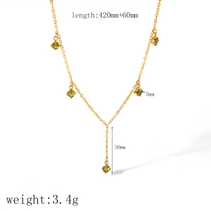 Collier Chaîne Géométrique En Acier Inoxydable Plaqué Or , Série Simple, 1 Pièce h5 Image5