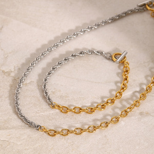 Bracelet Chaîne Géométrique Simple En Acier Inoxydable Plaqué Or Pour Femme, 1 Pièce h5 Image5