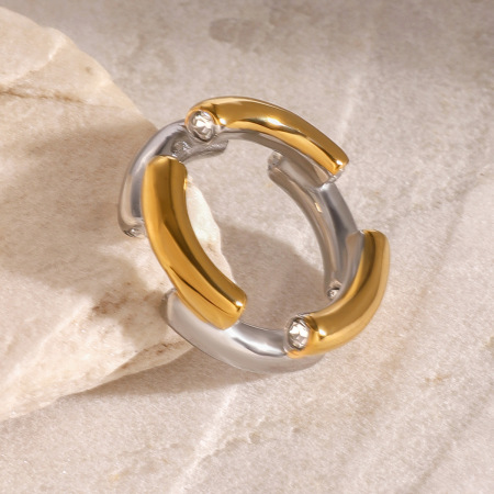 Bague minimaliste ronde en acier inoxydable étanche, couleurs assorties