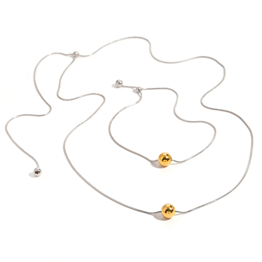 Collier Avec Pendentif Géométrique Simple En Acier Inoxydable Plaqué Or  Pour Femme, 1 Pièce Image6