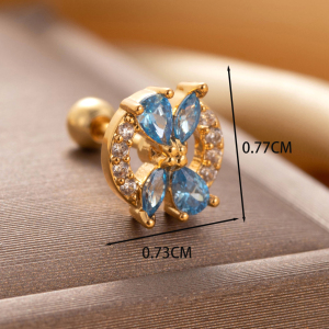 Boucles D'Oreilles Piercing Femme Simple Series Classic Heart En Acier Titane Sans Placage, Ornées De Zircon. h5 Image3