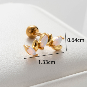 Boucles D'Oreilles Piercing Femme Simple Series Classic Heart En Acier Titane Sans Placage, Ornées De Zircon. h5 Image3