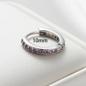 Boucles D'Oreilles Piercing Femme Simple Series Classic Geometric En Acier Titane Sans Placage, Ornées De Zircon h5 Image5