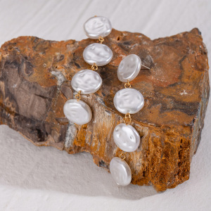 1 Paire De Boucles D'Oreilles Élégantes De La Série Classique, En Acier Inoxydable Plaqué Or Avec Perles Artificielles, Pour Femme. h5 Image3