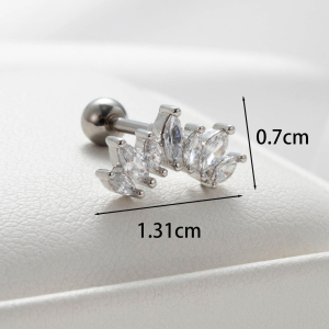 Boucles D'Oreilles Piercing Femme Simple Series Simple Animal En Acier Titane Sans Placage, Avec Zircon. h5 Image3