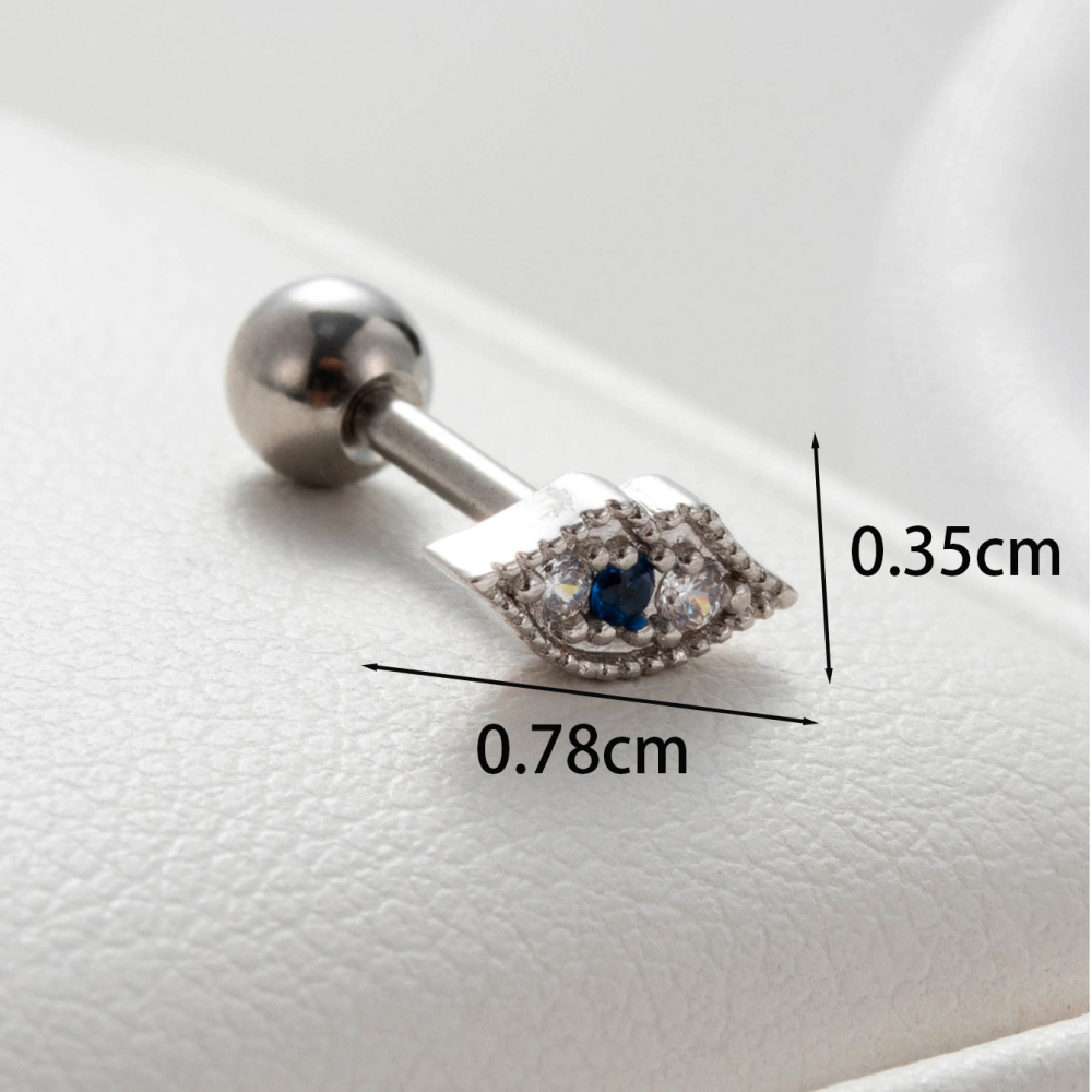 Boucles D'Oreilles Piercing Femme Simple Series Classic Animal En Acier Titane Sans Placage, Ornées De Zircon. h5Image4