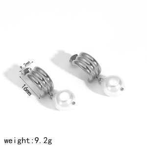 1 Paire De Boucles D'Oreilles Pendantes Géométriques Rétro Plaquées Or Avec Perles Artificielles h5 Image6