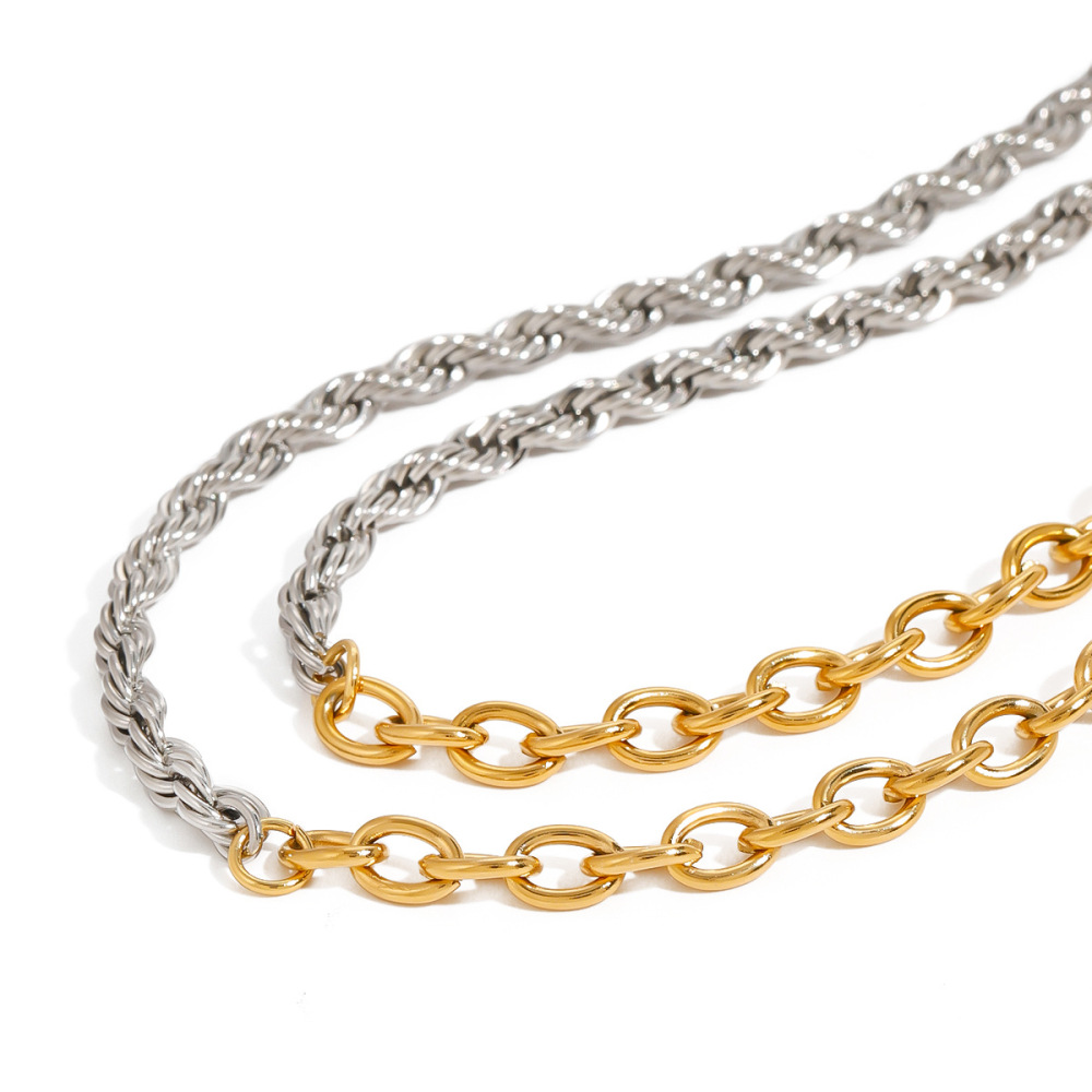 Bracelet Chaîne Géométrique Simple En Acier Inoxydable Plaqué Or Pour Femme, 1 Pièce Image6