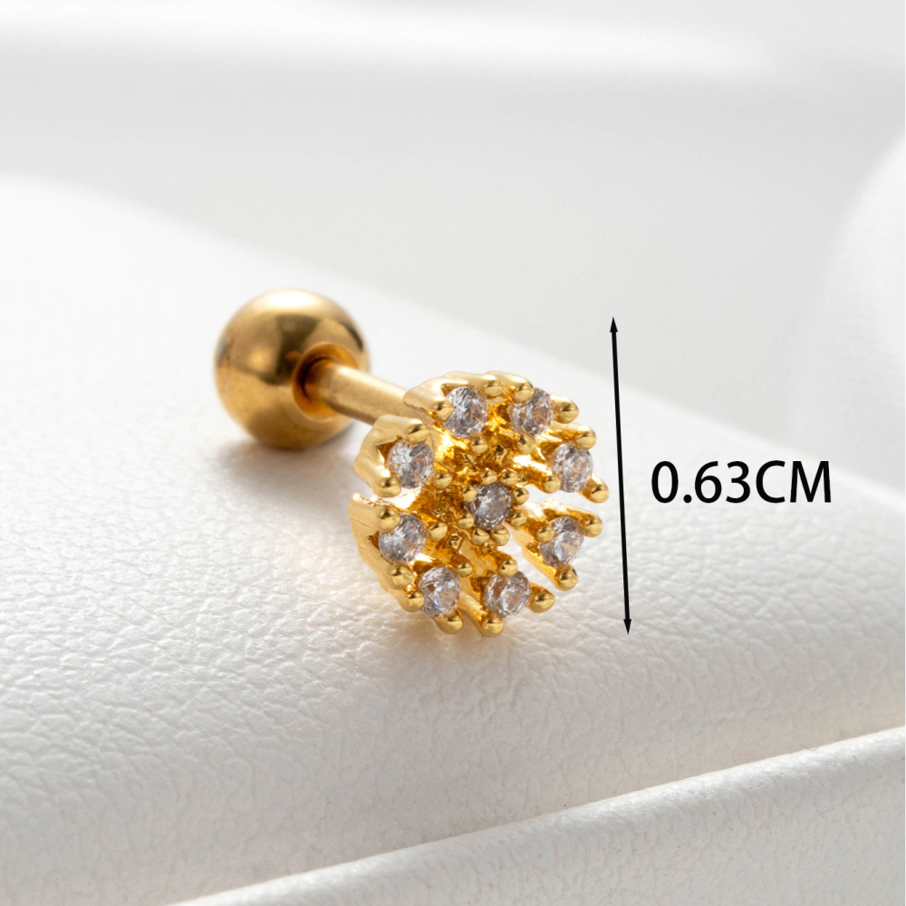 Boucles D'Oreilles Piercing Femme Simple Series Classic Heart En Cuivre Sans Placage, Ornées De Zircon. Image5