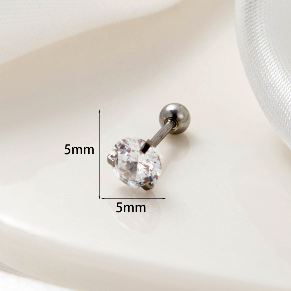 Boucles D'Oreilles Piercing Femme, Collection Simple Series Classic Geometric, En Cuivre Sans Placage, Avec Zircon. h5Image6