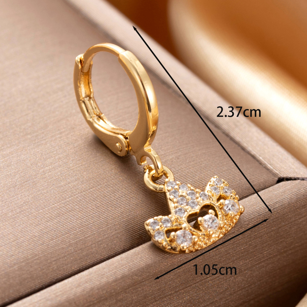 Boucles D'Oreilles Piercing Femme Simple Series Classic Bow Knot En Cuivre Sans Plaquage, Ornées De Zircon h5Image5