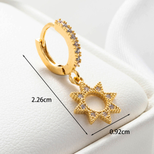 Boucles D'Oreilles Piercing Pour Femme, 1 Pièce, Série Simple, Cœur Simple, Cuivre, Sans Plaquage, Zircon. h5 Image5