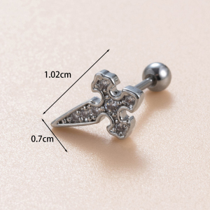 Boucles D'Oreilles Piercing Femme Simple Series Simple Bow Knot En Cuivre Sans Placage Et Zircon h5 Image4