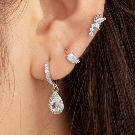Boucles d'oreilles créoles pour femme, collection Simple, en cuivre sans placage, ornées de zircon.