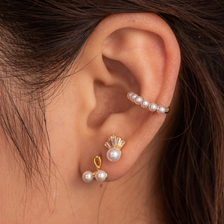 Boucles d'oreilles piercing femme Simple Series Simple Geometric en cuivre sans placage, ornées de zircon