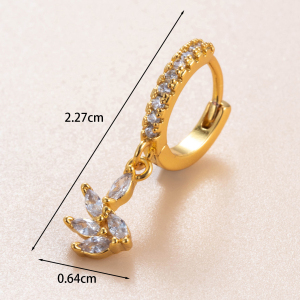 Boucles D'Oreilles Piercing Femme Daily Plant En Cuivre Sans Placage Et Zircon (1 Pièce) h5 Image3