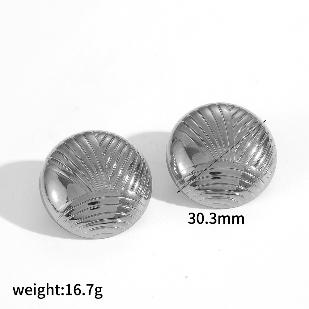 1 Paire De Boucles D'Oreilles À Tige Géométriques Décontractées En Acier Inoxydable Plaqué Or Pour Femmes Image7
