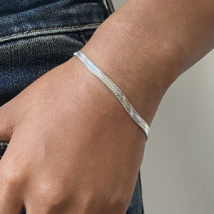 Bracelet Chaîne Femme Simple, Géométrique, Étanche, En Acier Inoxydable (1 Pièce). h5 Image2