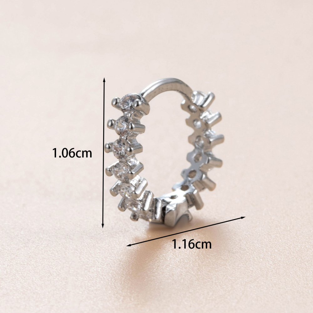 Boucles D'Oreilles Piercing Femme Simple Series Simple Bow Knot En Cuivre Sans Placage Et Zircon Image5