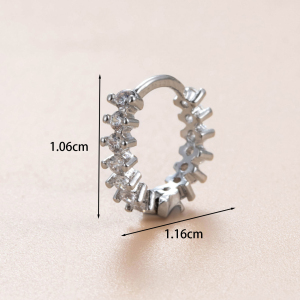 Boucles D'Oreilles Piercing Femme Simple Series Simple Bow Knot En Cuivre Sans Placage Et Zircon h5 Image5