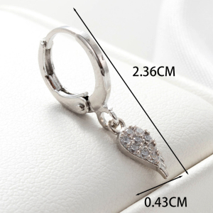 Boucles D'Oreilles Piercing Femme Simple Series Daily Geometric En Cuivre Sans Placage, Ornées De Zircon. h5 Image5