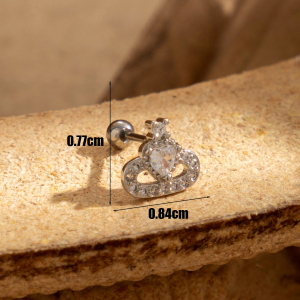 Boucles D'Oreilles Piercing Femme Simple Series Classic Animal En Cuivre Sans Placage, Ornées De Zircon. h5 Image5