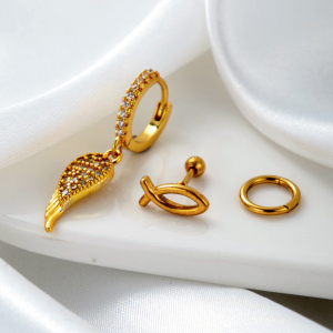Boucles D'Oreilles Piercing Femme, Collection Simple Series Classic Geometric, En Cuivre Sans Placage, Avec Zircon. h5 Image3