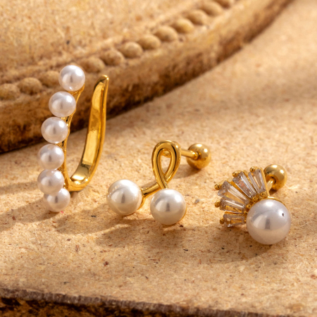 Boucles d'oreilles piercing femme Simple Series Simple Geometric en cuivre sans placage, ornées de zircon 2