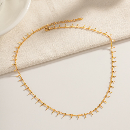 collier avec pendentif pour femme, série simple, ligne , en acier inoxydable plaqué or , 1 pièce