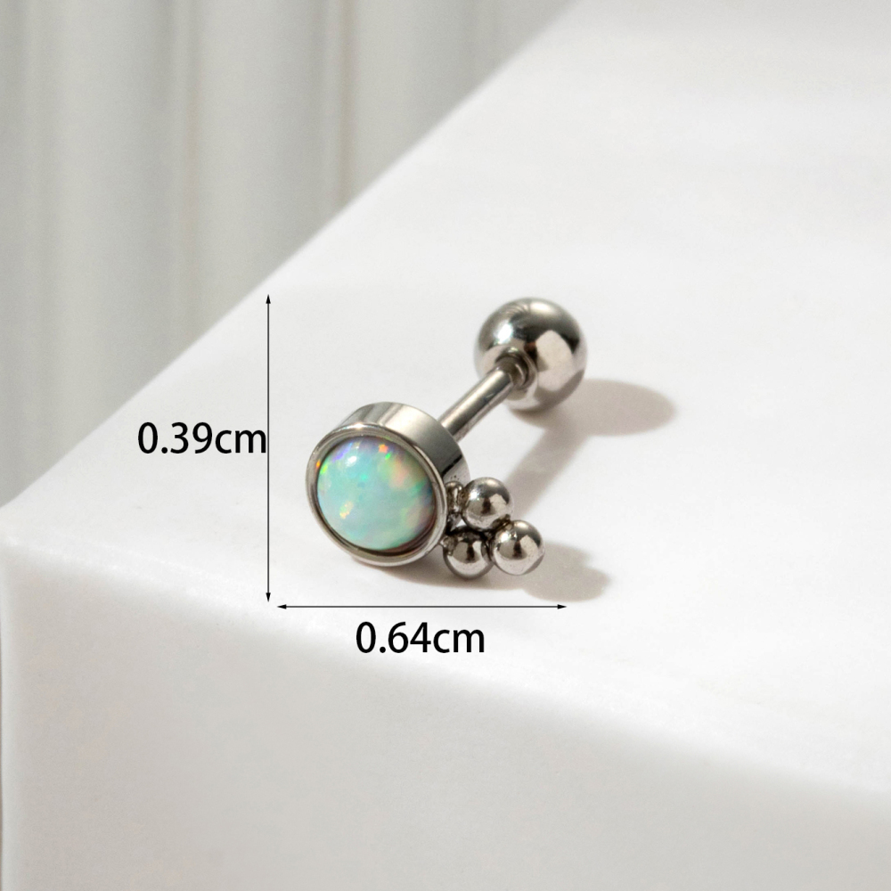 Boucles D'Oreilles Piercing Femme Simple Series Classic Heart En Acier Titane Sans Placage, Ornées De Zircon. Image5