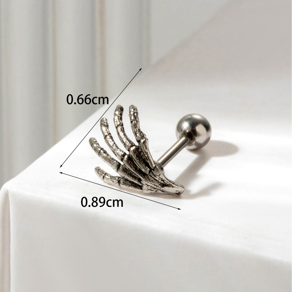 Boucles D'Oreilles Piercing Femme Simple Series Classic Heart En Acier Titane Sans Placage, Ornées De Zircon. h5Image7