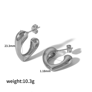 1 Paire De Boucles D'Oreilles À Tige En Acier Inoxydable Plaqué Or  Pour Femme, Série Simple Daily Heart h5 Image6
