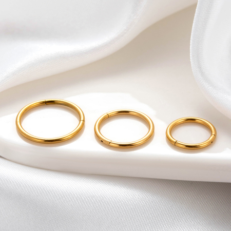 Boucles d'oreilles piercing pour femme, style géométrique classique, en acier titane sans placage, collection Simple Series (1 pièce). 2