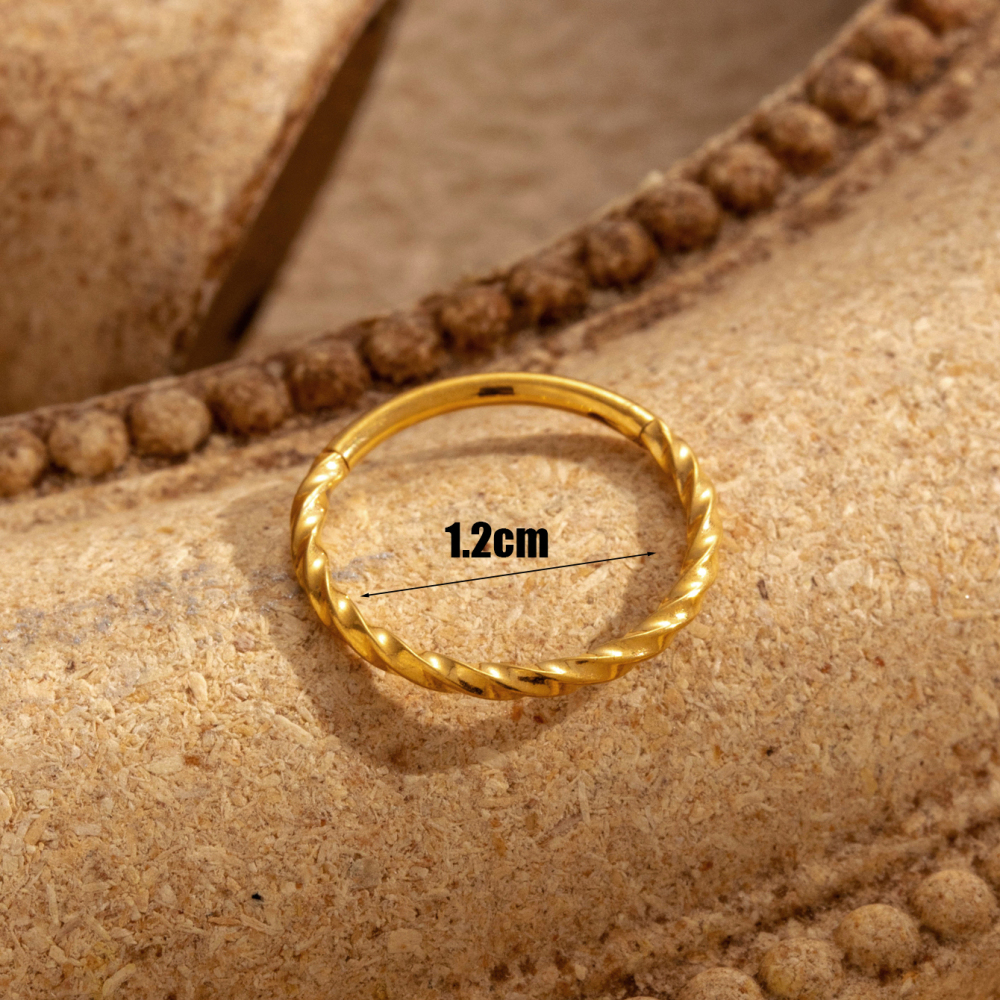 1 Pièce De Boucles D'Oreilles Créoles Géométriques Simples En Acier Titane Sans Placage Pour Femmes Image7