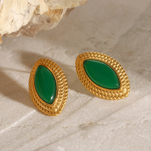 1 Paire De Boucles D'Oreilles À Tige Géométriques Rétro En Acier Inoxydable Plaqué Or Pour Femme, Série Classique h5 Image4