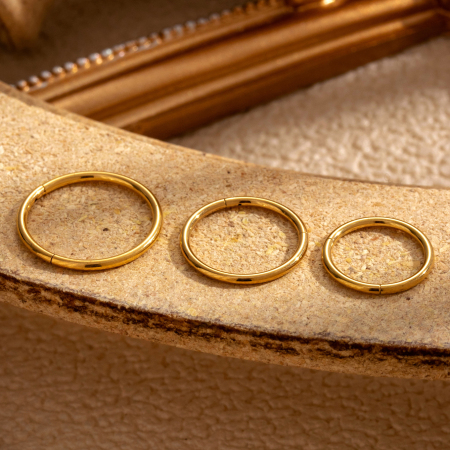 Boucles d'oreilles piercing pour femme, 1 pièce, série Simple, géométriques, en acier titane sans placage 2