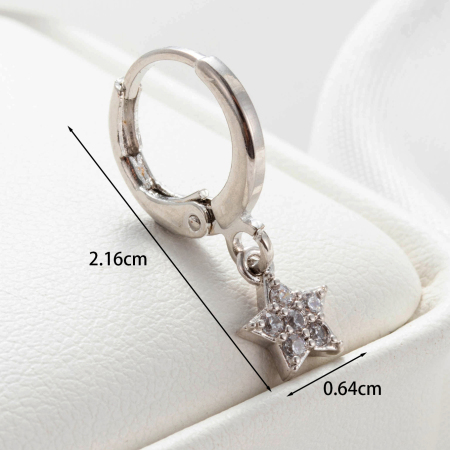 Boucles d'oreilles piercing femme Simple Series Simple Flower en cuivre sans placage, avec zircon. 2