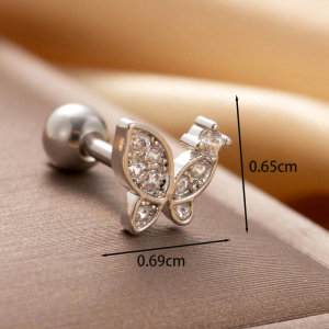 Boucles D'Oreilles Piercing Femme Simple Series Classic Bow Knot En Cuivre Sans Plaquage, Ornées De Zircon h5 Image5