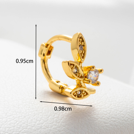 Boucles d'oreilles piercing femme Simple Series Simple Geometric en cuivre sans placage, ornées de zircon 2
