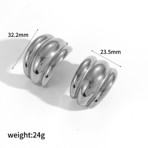 1 Paire De Boucles D'Oreilles À Tige Géométriques Simples En Acier Inoxydable Plaqué Or Pour Femme h5 Image10