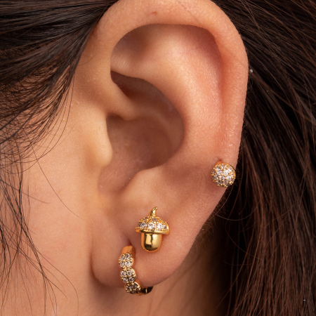 Boucles d'oreilles piercing femme Simple Series Simple Geometric en cuivre sans placage, ornées de zircon