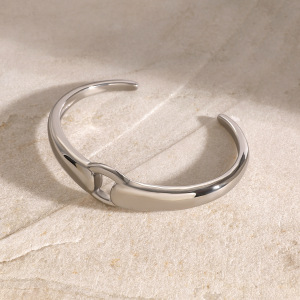 Bracelet Simple Géométrique En Acier Inoxydable Plaqué Or Pour Femme, 1 Pièce h5 Image3