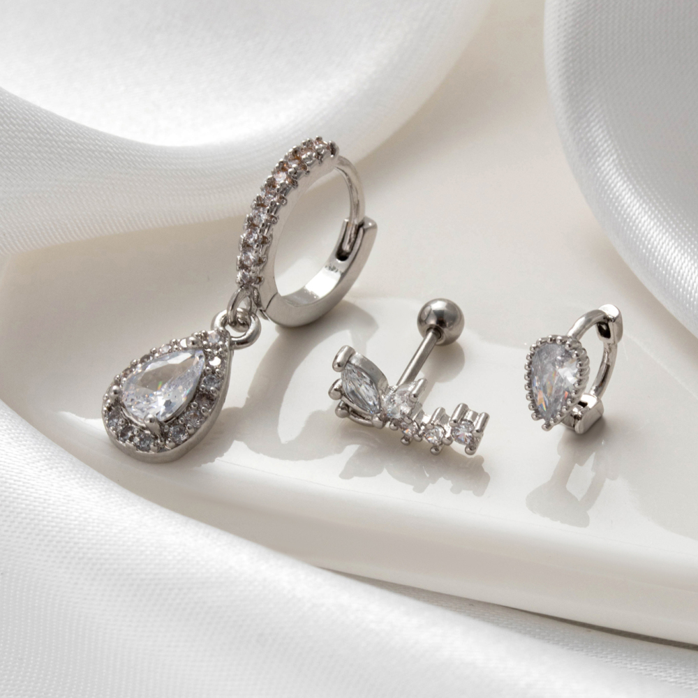 Boucles D'Oreilles Créoles Pour Femme, Collection Simple, En Cuivre Sans Placage, Ornées De Zircon. h5Image3