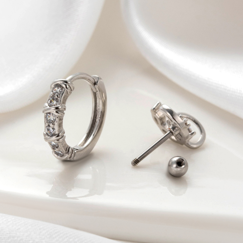 Boucles D'Oreilles Piercing Femme Simple Series Classic Heart En Cuivre Sans Placage, Ornées De Zircon. h5Image7