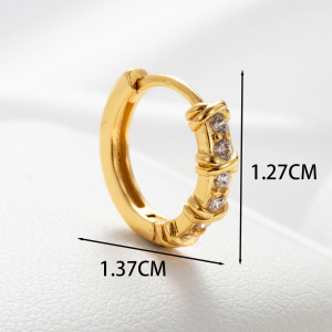 Boucles D'Oreilles Piercing Femme Simple Series Classic Heart En Cuivre Sans Placage, Ornées De Zircon. h5 Image3